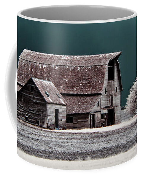 Blackmore Coffee Mug featuring the photograph Blackmore Barn - Infrared Series - 1 of 3 by Peter Herman