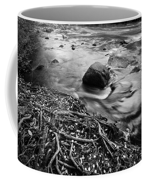 Abstract Coffee Mug featuring the photograph Blackstone River LXII BW by David Gordon
