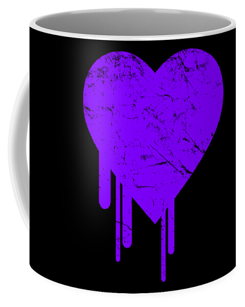 Funny Coffee Mug featuring the digital art Bleeding Purple Heart by Flippin Sweet Gear
