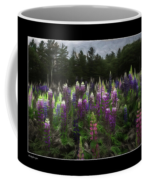 Lupine Coffee Mug featuring the photograph Blending the Lupines Poster by Wayne King