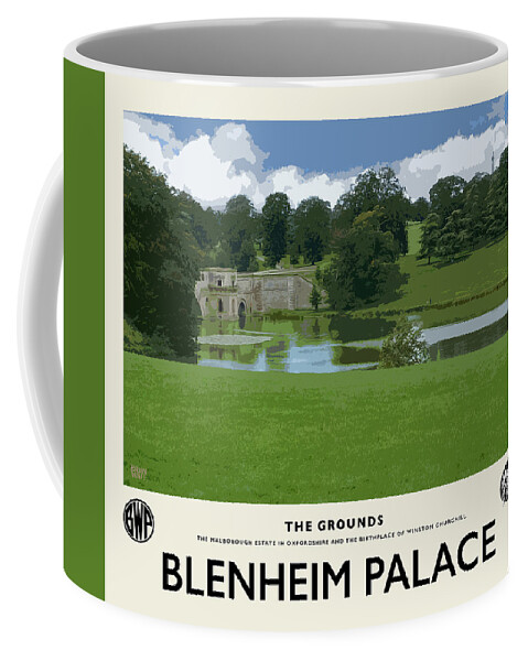 Blenheim Palace Coffee Mug featuring the photograph Blenheim Grounds Cream Railway Poster by Brian Watt
