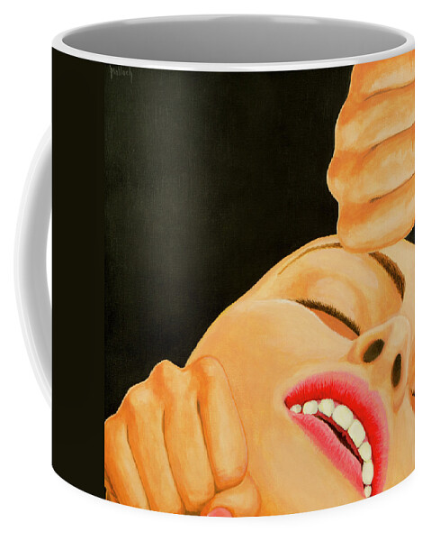 Woman's Face Coffee Mug featuring the painting Bliss by Jack Malloch