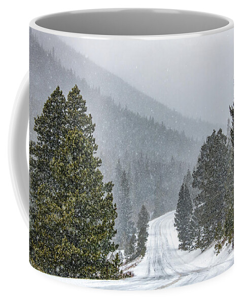 Colorado Coffee Mug featuring the photograph Blizzard in the Rockies by Marcy Wielfaert