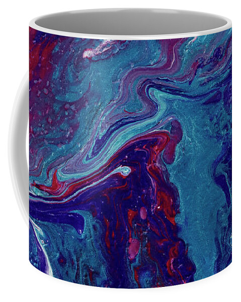 Fluid Pour Art Coffee Mug featuring the painting Blood of the Ocean by Tessa Evette