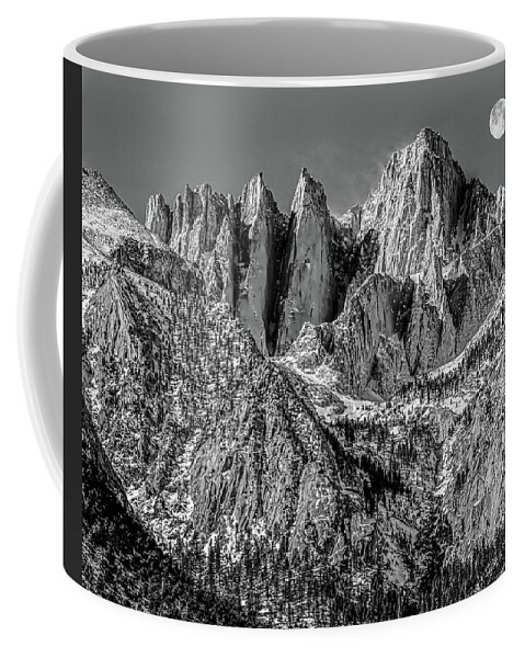Full Moon Coffee Mug featuring the photograph Blowing Snow, Full Moon, Mount Whitney, California by Don Schimmel