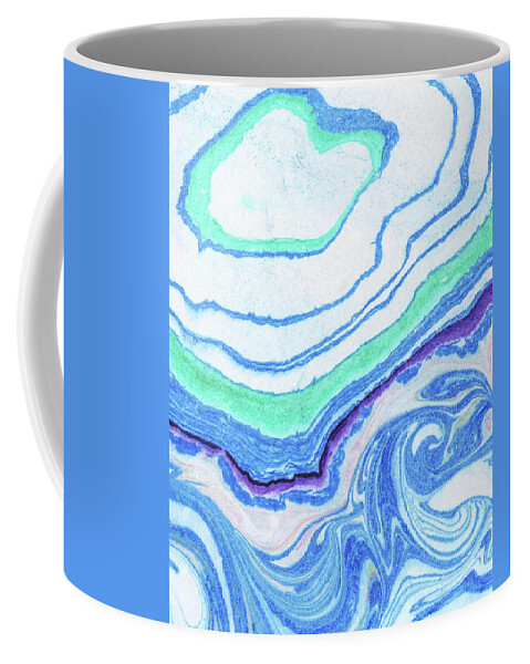 Agate Coffee Mug featuring the painting Blue Agate Watercolor Stone Collection I by Irina Sztukowski