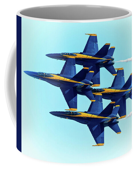 Blue Angels Coffee Mug featuring the photograph Blue Angels Fighter Jets Airshow by Gigi Ebert