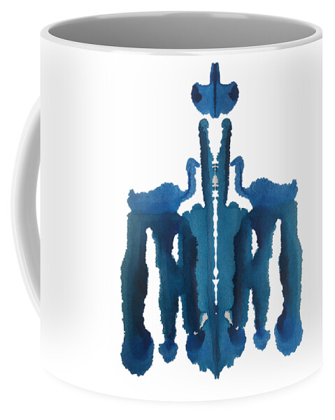 Abstract Coffee Mug featuring the painting Blue Bird Cage by Stephenie Zagorski