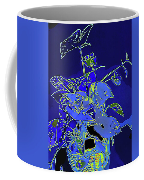 Foliage Coffee Mug featuring the digital art Blue, Blue by Nancy Olivia Hoffmann