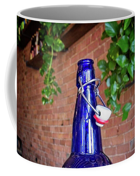 Bottle Coffee Mug featuring the photograph Blue Bottle by Loren Gilbert