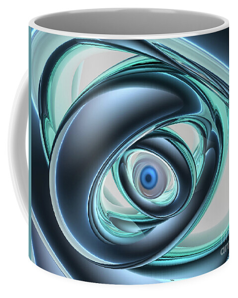 Digital Art Coffee Mug featuring the digital art Blue Eyes of A Machine by Phil Perkins