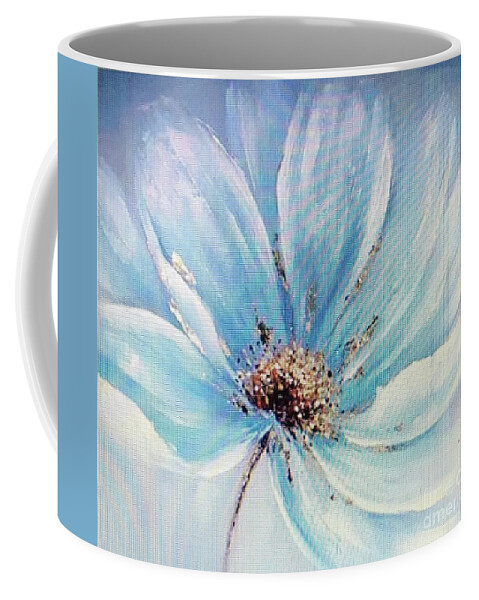 Original Art Work Coffee Mug featuring the painting Blue Flower by Theresa Honeycheck
