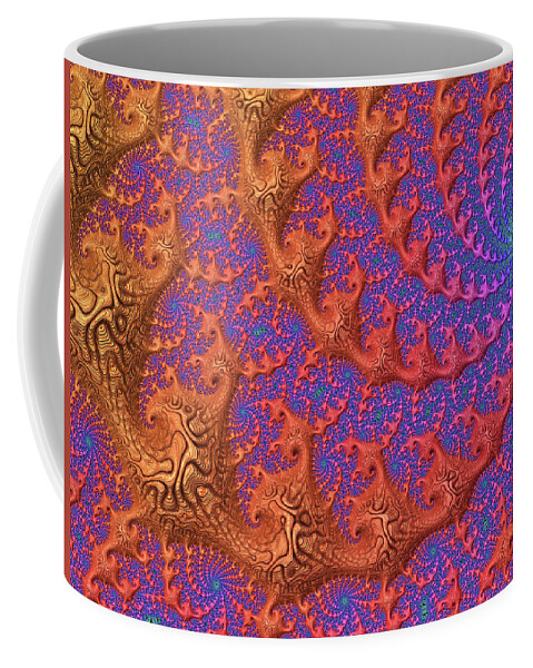 Abstract Coffee Mug featuring the digital art Blue Heat by Manpreet Sokhi