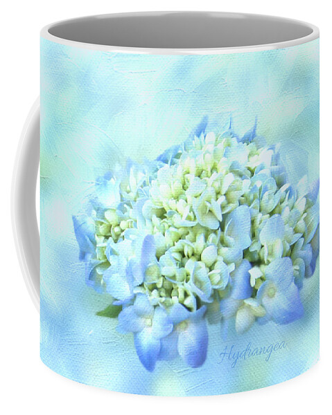 Hydrangea Coffee Mug featuring the photograph Blue Hydrangea Bloom Painterly by Patti Deters