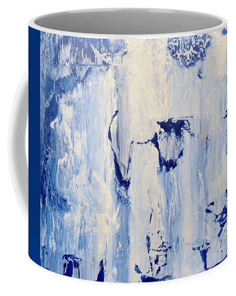 Blue White Art Coffee Mug featuring the painting Blue Ice No. 2 by J Loren Reedy