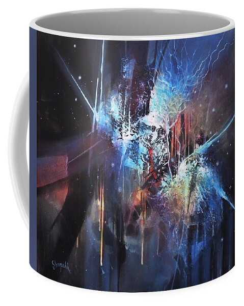 Blue Ice Coffee Mug featuring the painting Blue Ice by Tom Shropshire
