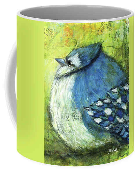 Blue Jay Coffee Mug featuring the painting Blue Jay by Patricia Lintner