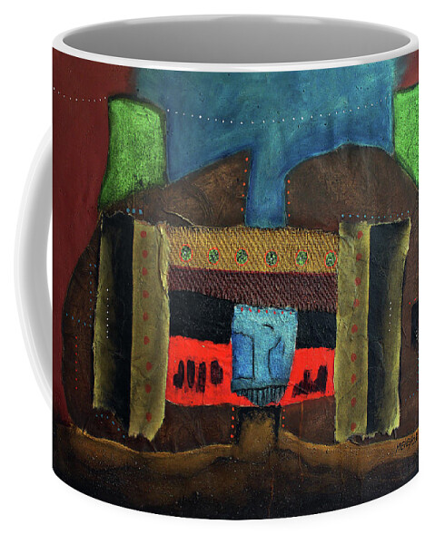 African Art Coffee Mug featuring the painting Blue Jeans by Michael Nene