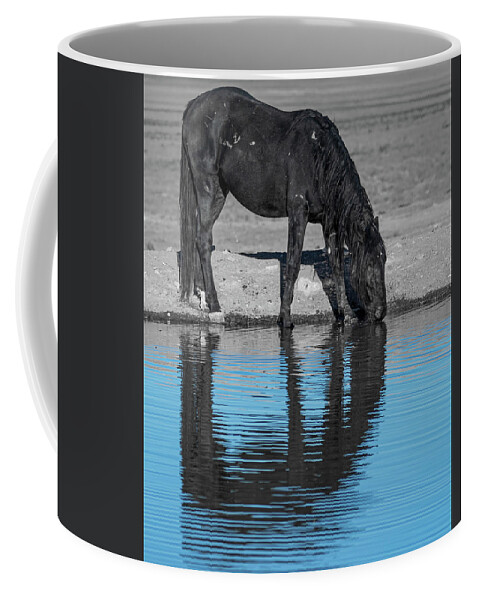 Wild Horses Coffee Mug featuring the photograph Blue by Mary Hone