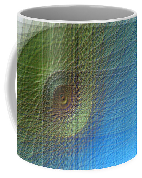 Richard Reeve Coffee Mug featuring the mixed media Blue Poppy Abstract by Richard Reeve