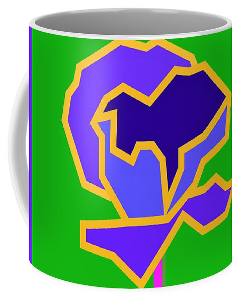 Flower Coffee Mug featuring the digital art Blue poppy by Fatline Graphic Art