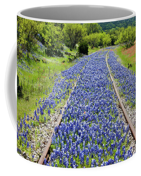 Abandoned Coffee Mug featuring the photograph Blue Railroad by Eggers Photography