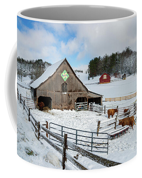 Landscape Coffee Mug featuring the photograph Blue Ridge Mountains North Carolina Rustic Winter by Robert Stephens