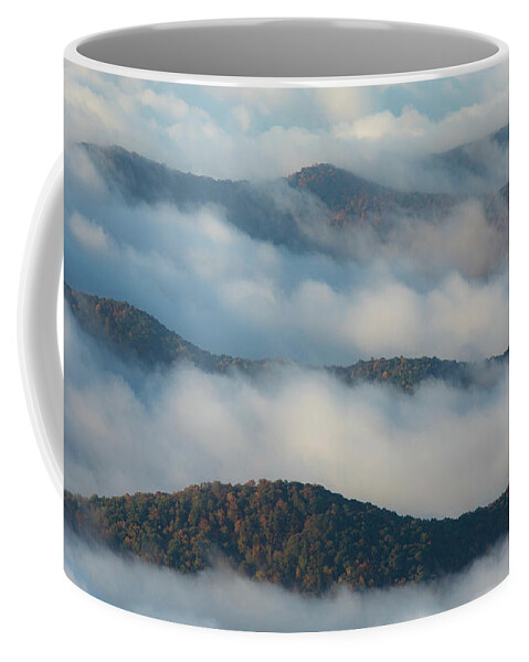 Nc Coffee Mug featuring the photograph Blue Ridge Parkway Cloud Layers by Nick Noble