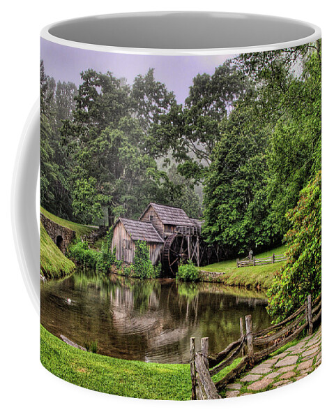 North Carolina Coffee Mug featuring the photograph Blue Ridge Parkway Mabry Mill 1 by Dan Carmichael