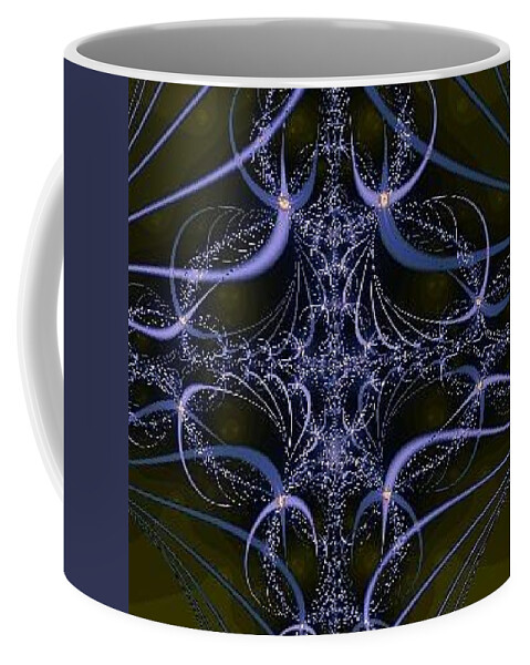 Fractal Coffee Mug featuring the mixed media Blue by Sarah McKoy