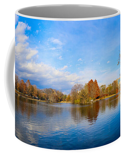 Water Coffee Mug featuring the photograph Blue Sky and Clouds Over the Lake at Centennial Park by Marcus Jones