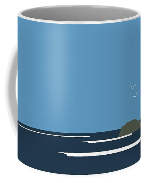 Sea Coffee Mug featuring the digital art Blue sky, deep blue sea. by Fatline Graphic Art