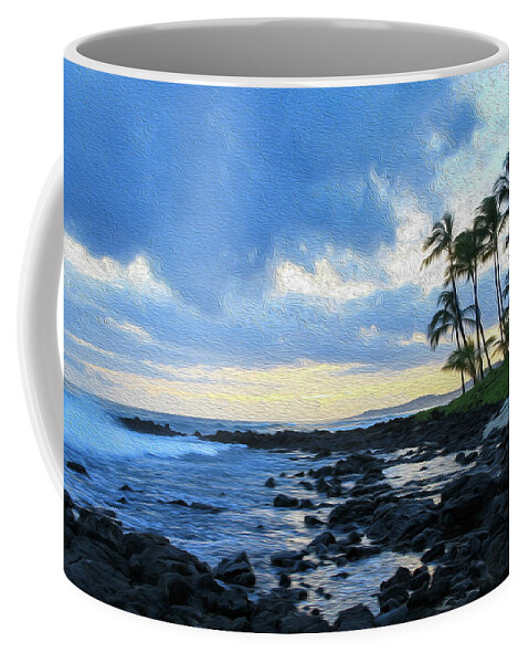 Hawaii Coffee Mug featuring the photograph Blue Sunset Painting by Robert Carter