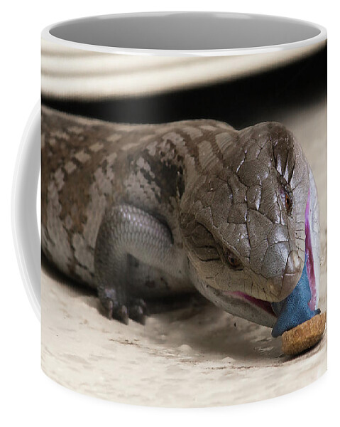 Blue Tongue Lizard Coffee Mug featuring the digital art Blue tongue lizard 22 by Kevin Chippindall