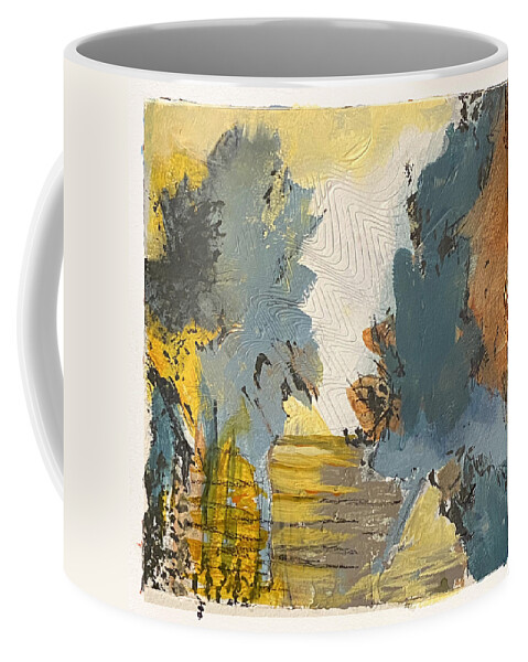 Abstract Coffee Mug featuring the painting Blue Trees by Jessica Levant