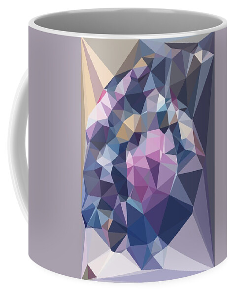 Blue Coffee Mug featuring the digital art Blue Trianglation by Themayart