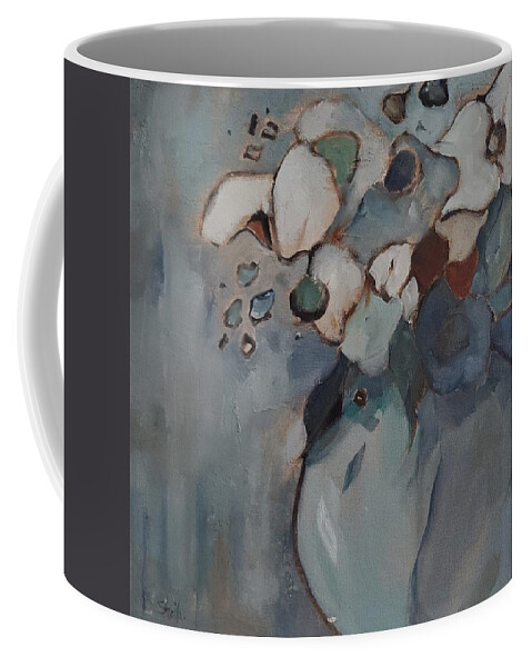 Floral Art Coffee Mug featuring the painting Blue Valentine by Sheila Romard