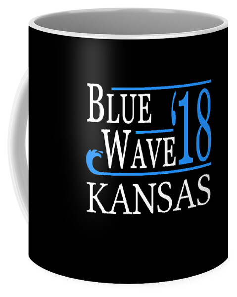 Election Coffee Mug featuring the digital art Blue Wave KANSAS Vote Democrat by Flippin Sweet Gear