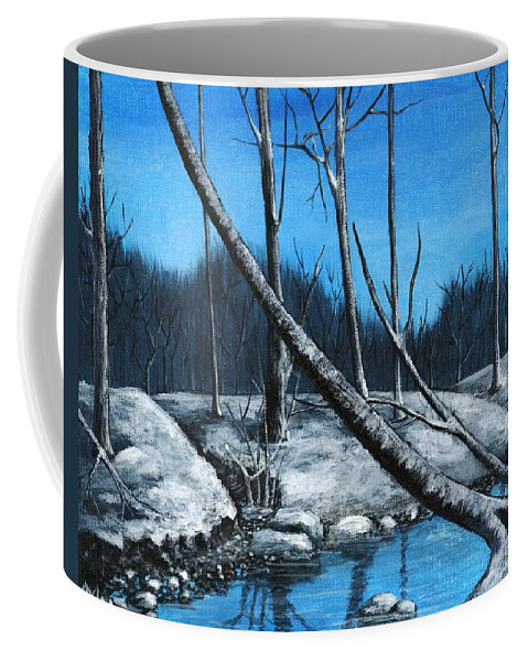Malakhova Coffee Mug featuring the painting Blue Winter by Anastasiya Malakhova