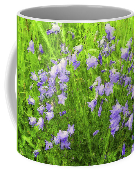 Bluebells Coffee Mug featuring the painting Bluebells on a Sunny Day by Alex Mir