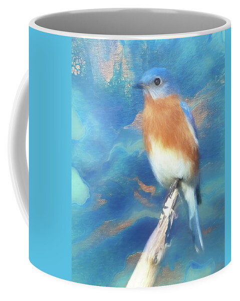 Bluebird Coffee Mug featuring the photograph Bluebird in Watercolor by Sharon M Connolly