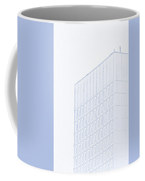 Blueprint Drawing - Abstract Architecture 15 Coffee Mug featuring the painting Blueprint Drawing - Abstract Architecture 15 by Celestial Images