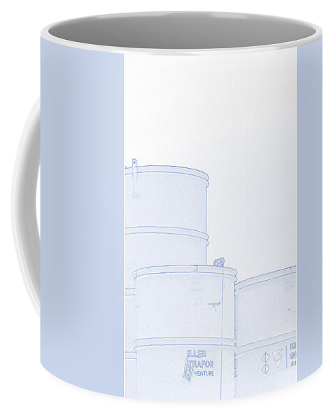 Blueprint Drawing - Abstract Architecture 18 Coffee Mug featuring the painting Blueprint Drawing - Abstract Architecture 18 by Celestial Images