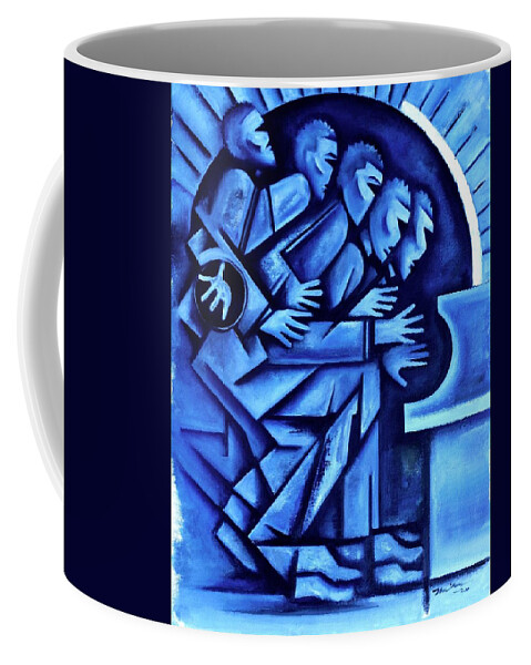 Jazz Coffee Mug featuring the painting Blues/ Ascent by Martel Chapman