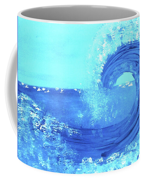 Blue Coffee Mug featuring the painting BlueWave by Anna Adams