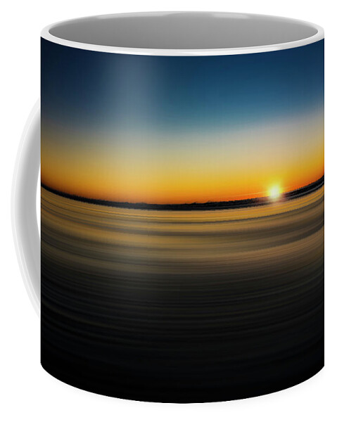 Blurred Coffee Mug featuring the digital art Blurred Beach Sunset by Pelo Blanco Photo