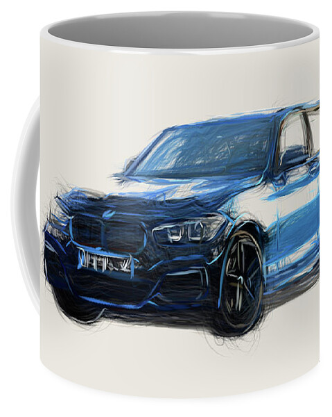 BMW M140i Car Drawing Coffee Mug by CarsToon Concept - Pixels