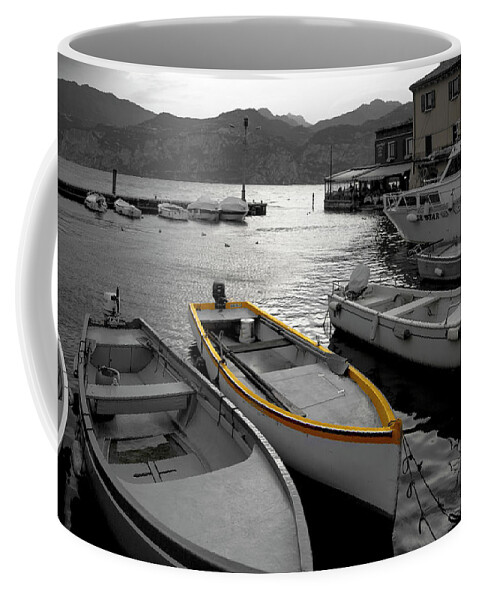 Italy Coffee Mug featuring the photograph Boats on Lake Garda by W Chris Fooshee