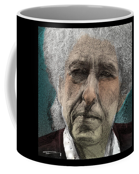 Bob Dylan Coffee Mug featuring the painting Bob Dylan's 80th by Tim Nyberg