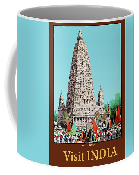Bodh Gaya Coffee Mug featuring the digital art Bodh Gaya by Long Shot